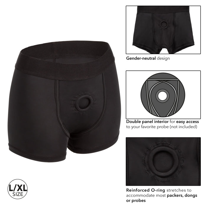 HER ROYAL HARNESS BOXER BRIEF L/XL - BLACK