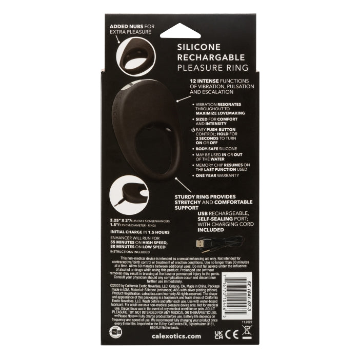 SILICONE RCHRGBL PLEASURE RING