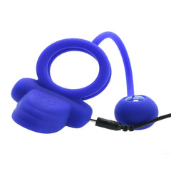 TEASE COCK RING BLUE SLCNE RCHRGBLE DUAL ROCKIN' RING
