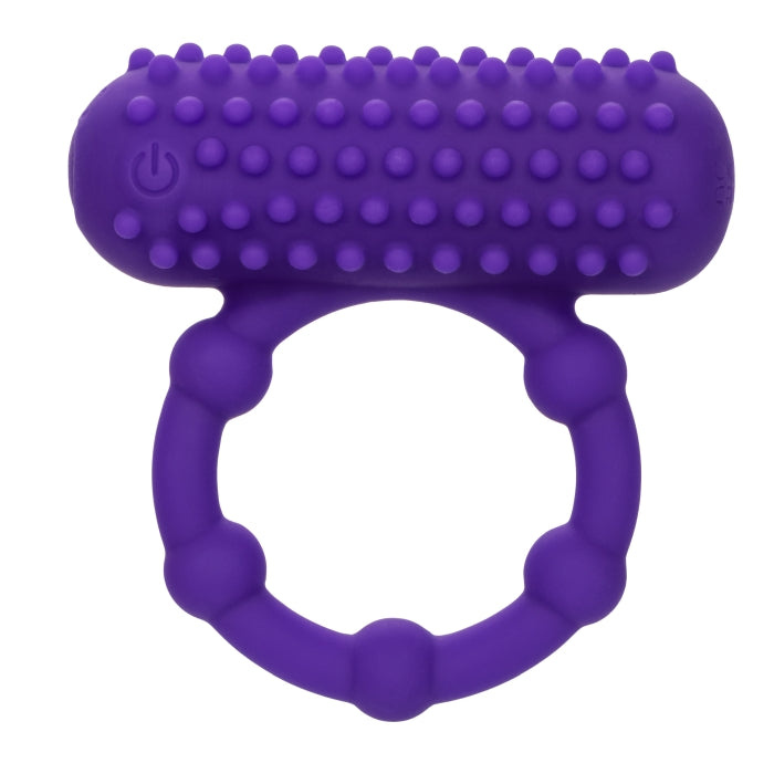SILICONE RECHARGEABLE 5 BEAD MAXIMUS RING - PURPLE
