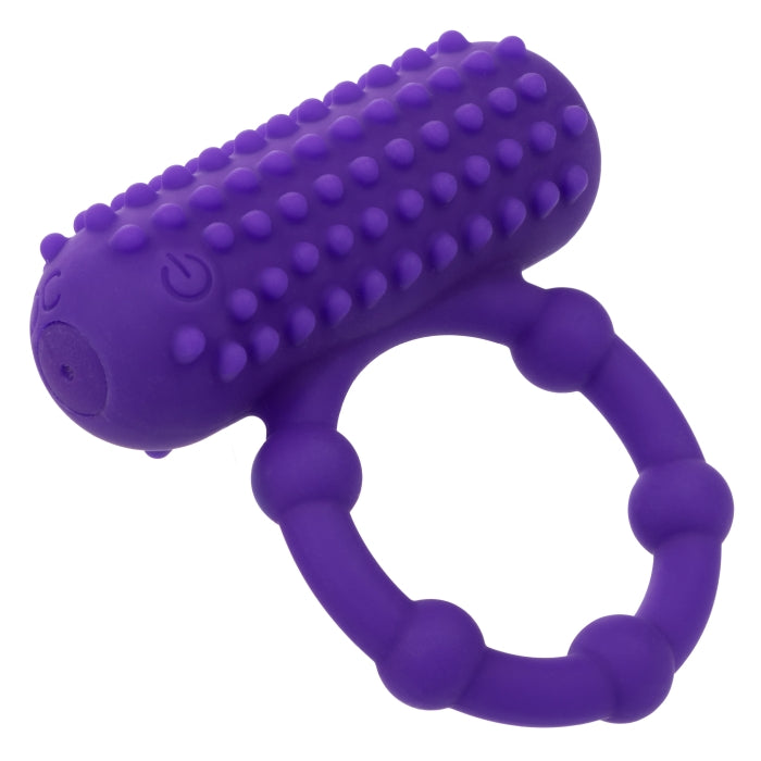 SILICONE RECHARGEABLE 5 BEAD MAXIMUS RING - PURPLE