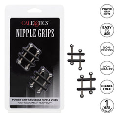 NIPPLE GRIPS POWER GRIP CROSSBAR NIPPLE VICES - BLACK