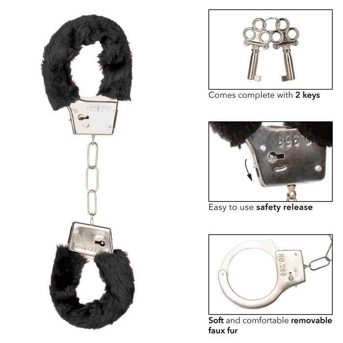 PLAYFUL FURRY CUFFS - BLACK