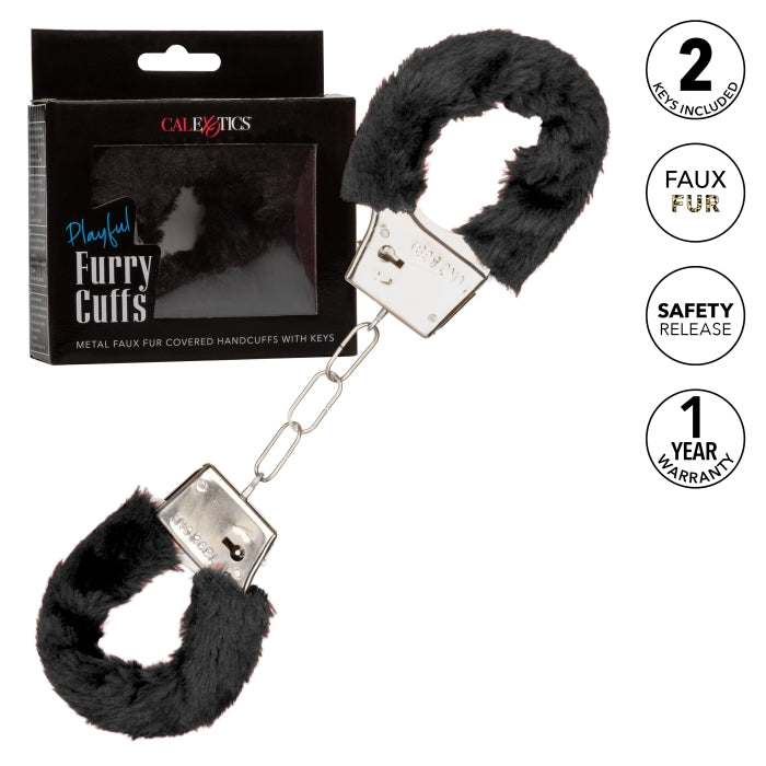 PLAYFUL FURRY CUFFS - BLACK