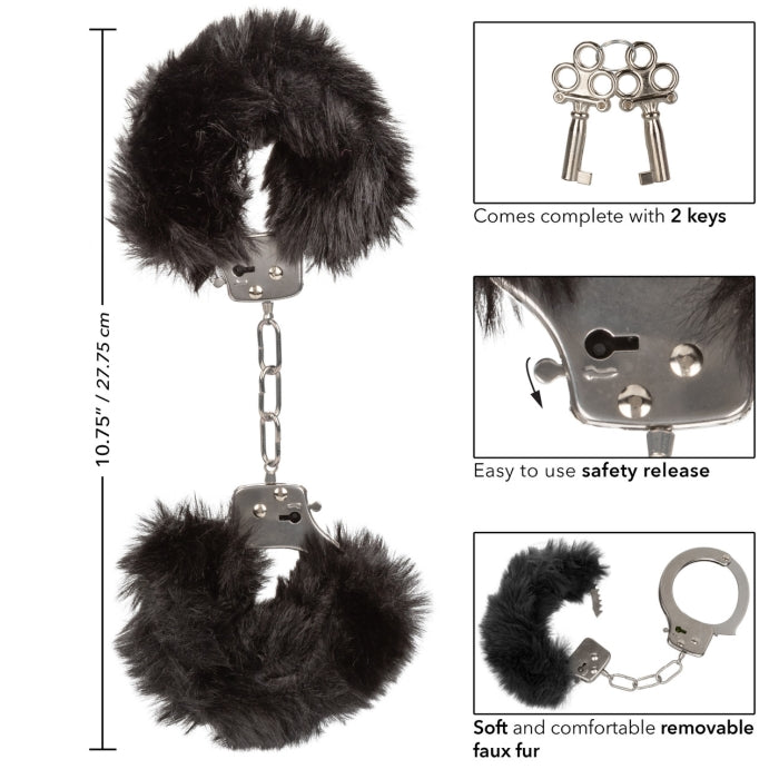 ULTRA FLUFFY FURRY CUFFS - BLACK