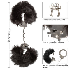 ULTRA FLUFFY FURRY CUFFS - BLACK