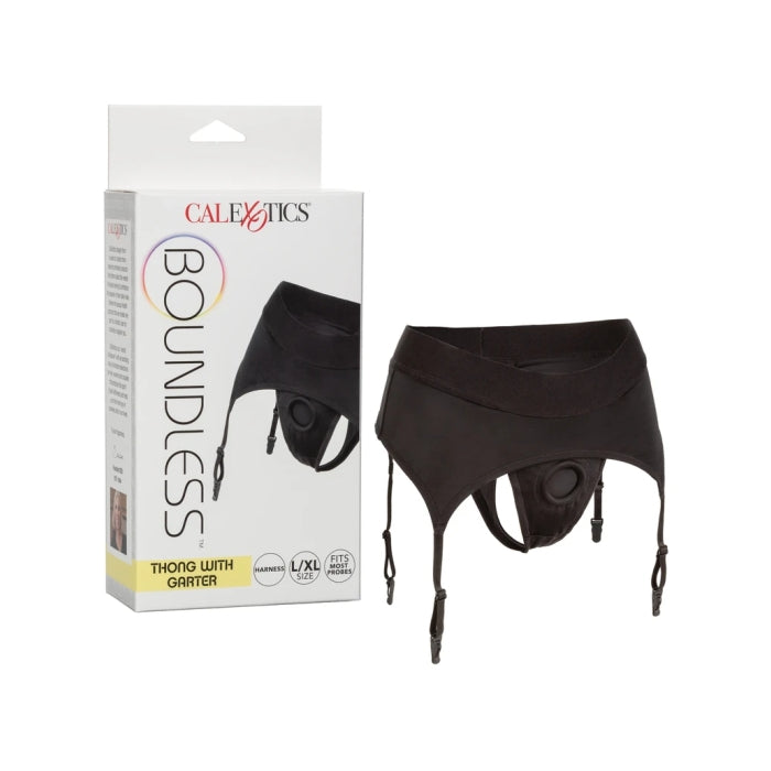 BOUNDLESS THONG W/ GARTER - L/XL