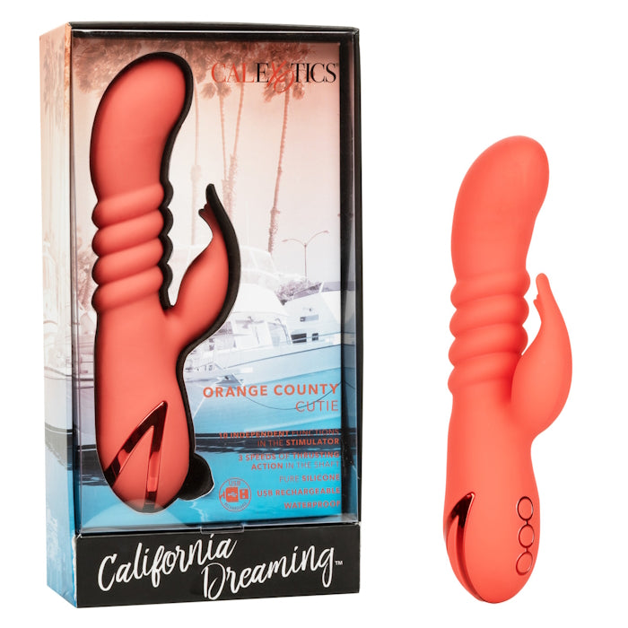 CALI DREAMING COUNTY CUTIE VIBE THRUSTING G-SPOT MASSAGER 4.5" ORANGE