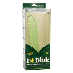 NAUGHTY BITS I LEAF DICK GLOW-IN-THE-DARK WEED LEAF DILDO