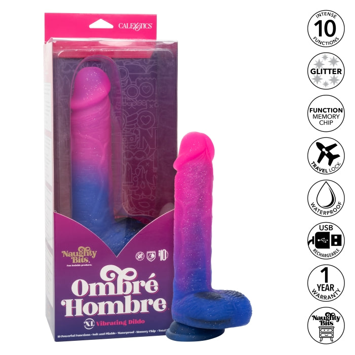 NAUGHTY BITS OMBRE HOMBRE XL VIBE DILDO