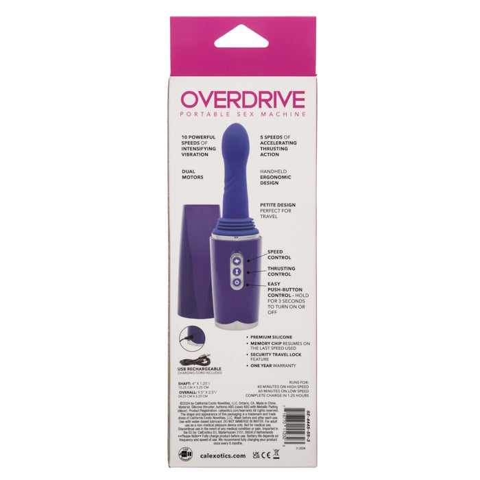 OVERDRIVE PORTABLE SEX MACHINE TRAVEL TRUSTER - PURPLE