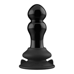RIMLY GLASS VIBE W/ SUCTION CUP & REMOTE 10X - BLACK