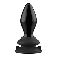 STRETCHY GLASS VIBE W/ SUCTION CUP & REMOTE 10X - BLAC