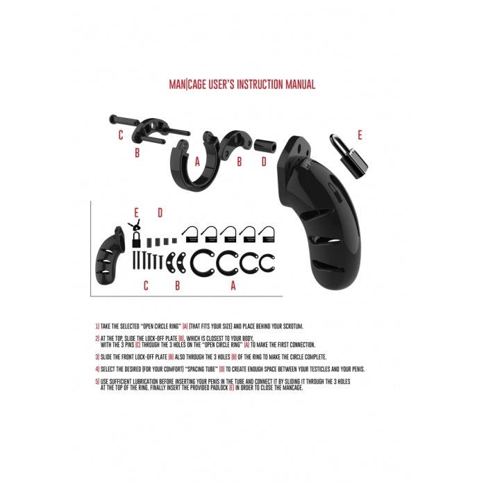 MODEL 03 CHASTITY 4.5" COCK CAGE - BLACK