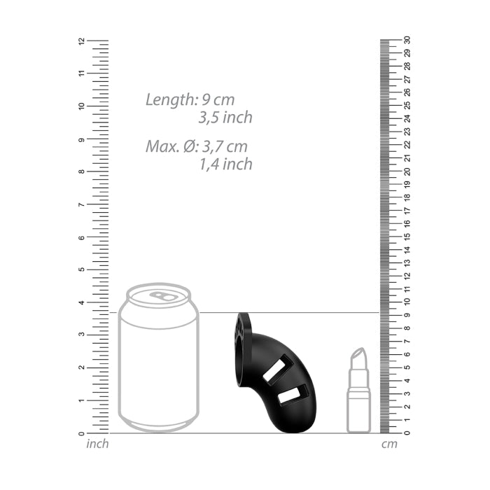 MODEL 20 CHASTITY 3.5" SILICONE COCK CAGE - BLACK