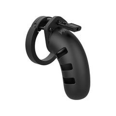 MODEL 21 CHASTITY 4.5" SILICONE COCK CAGE - BLACK