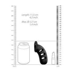 MODEL 21 CHASTITY 4.5" SILICONE COCK CAGE - BLACK