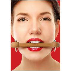 WOODEN BRIDLE RED GAG WITH LEATHER STRAPS
