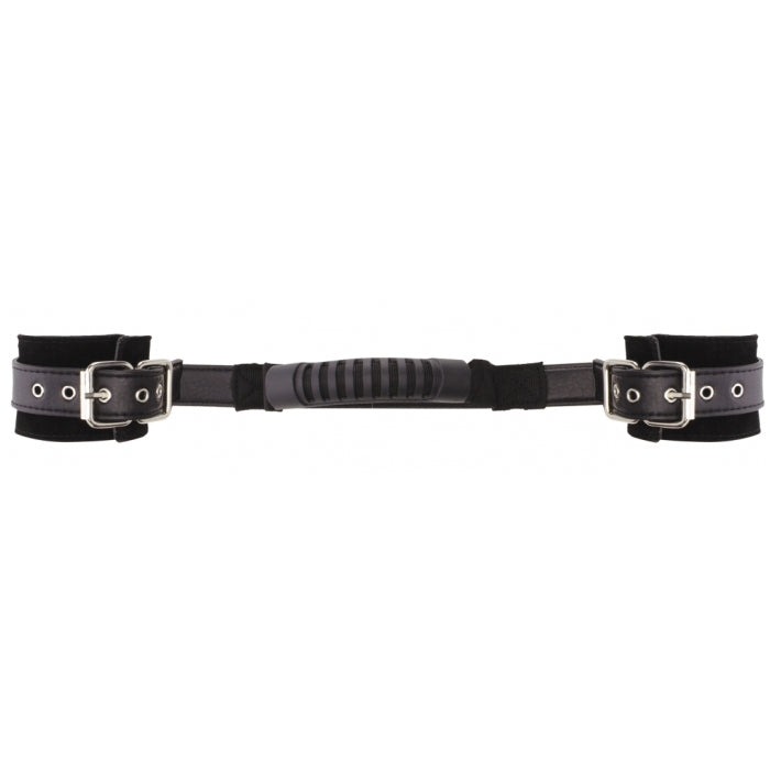 ADJUSTABLE LEATHER HANDCUFFS - BLACK
