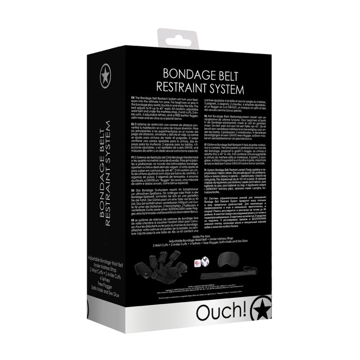 BONDAGE BELT RESTRAINT SYSTEM - BLACK