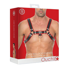 CHEST BULLDOG HARNESS S/M RED