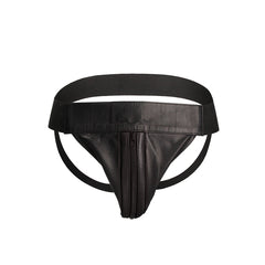 PLAIN FRONT WITH ZIP JOCK - L/XL - BLACK
