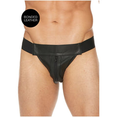 PLAIN FRONT WITH ZIP JOCK - L/XL - BLACK