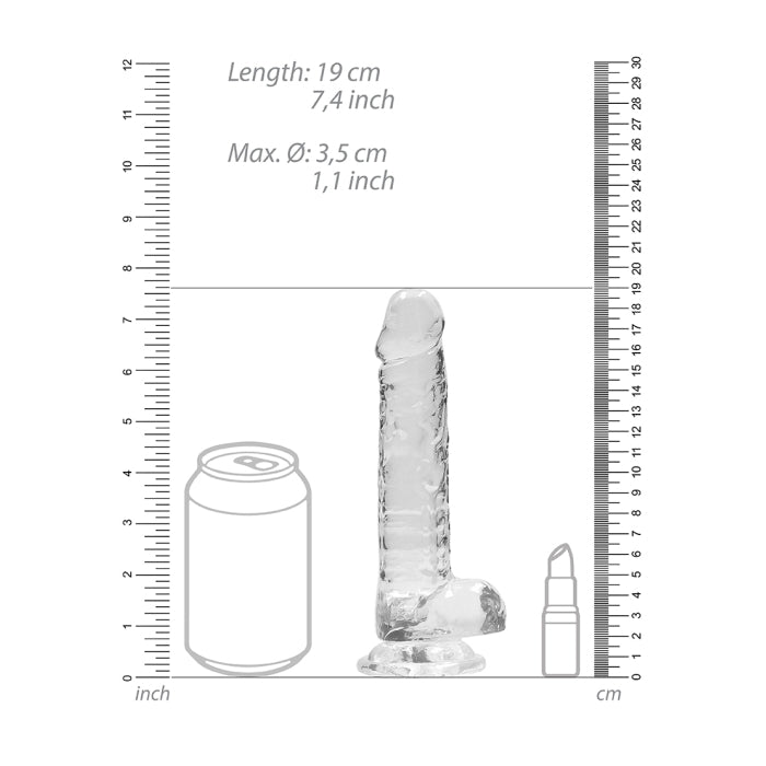 REALISTIC DILDO WITH BALLS 7IN / 17 CM