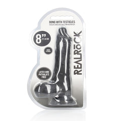 REALISTIC DILDO WITH BALLS 8" 20 CM BLACK