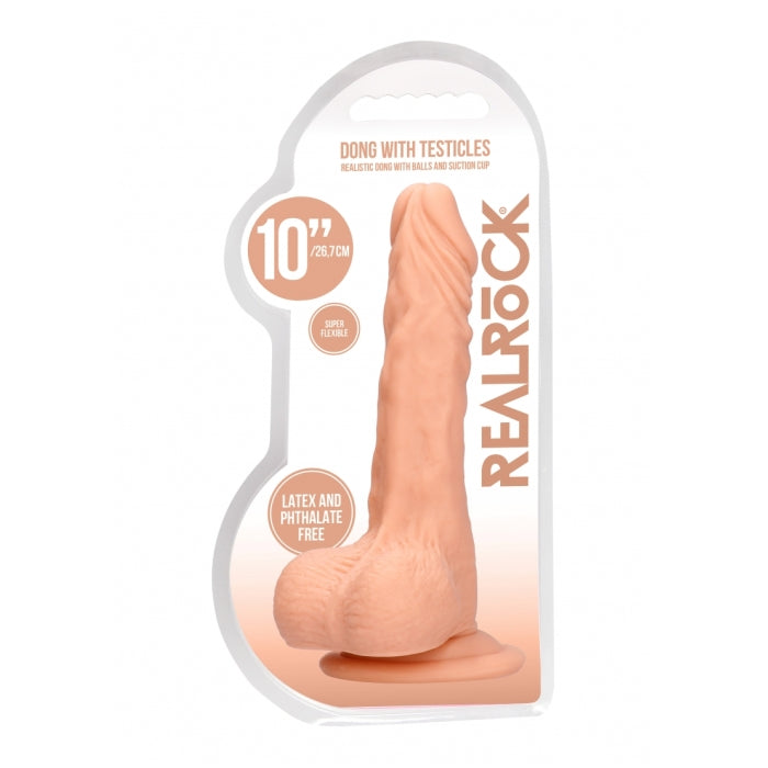DONG WITH TESTICLES 10IN / 25 CM - FLESH