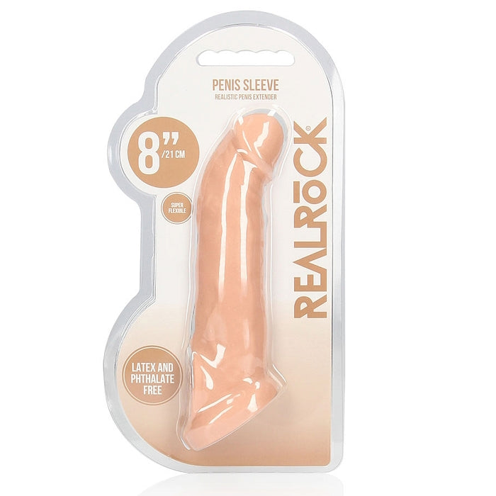 REALISTIC PENIS SLEEVE 8" / 20 CM VANILLA