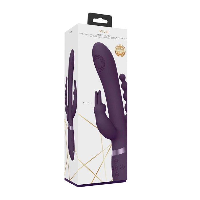 RINI - PULSE WAVE & VIBRATING DBL PENETRAT RABT - BLK