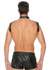 Men Harness with Neck Collar – One Size – Black