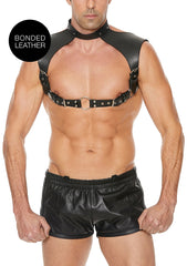 Men Harness with Neck Collar – One Size – Black