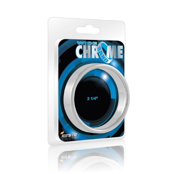 WIDE CHROME COCK RING - 2.25IN
