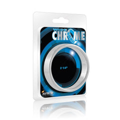 WIDE CHROME COCK RING - 2.25IN