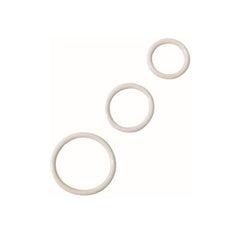 WHITE RUBBER RING COCK RING 3PC SET