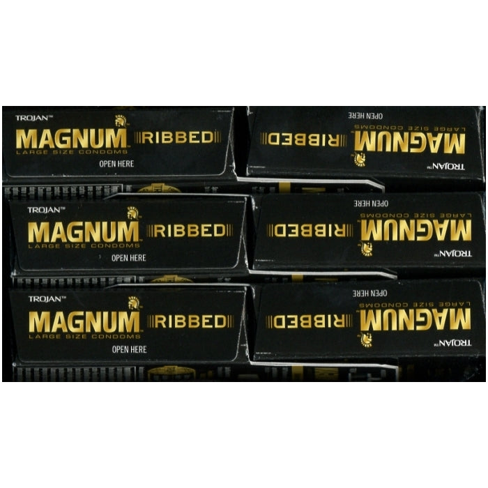 Magnum Ribbed TROJAN 3'S MAGNUM RIBBED LARGE 6 PACK – RAS DISTRIBUTION INC
