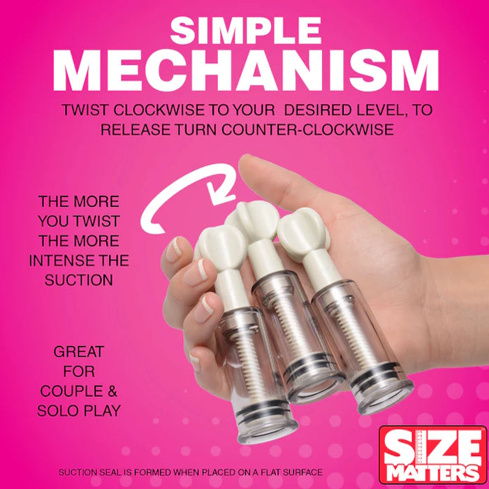 MAX TWIST CLIT AND NIPPLE TRIPLE SUCKER SET - CLEAR