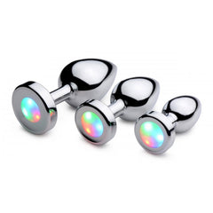 LIGHT UP MEDIUM ANAL PLUG - SILVER
