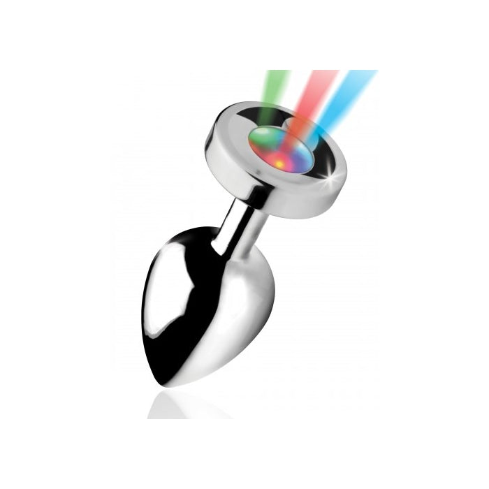 LIGHT UP MEDIUM ANAL PLUG - SILVER