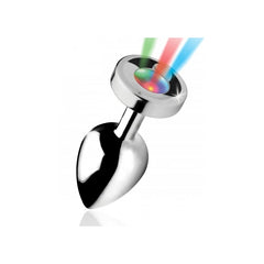 LIGHT UP MEDIUM ANAL PLUG - SILVER