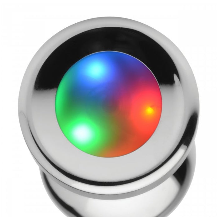 LIGHT UP MEDIUM ANAL PLUG - SILVER