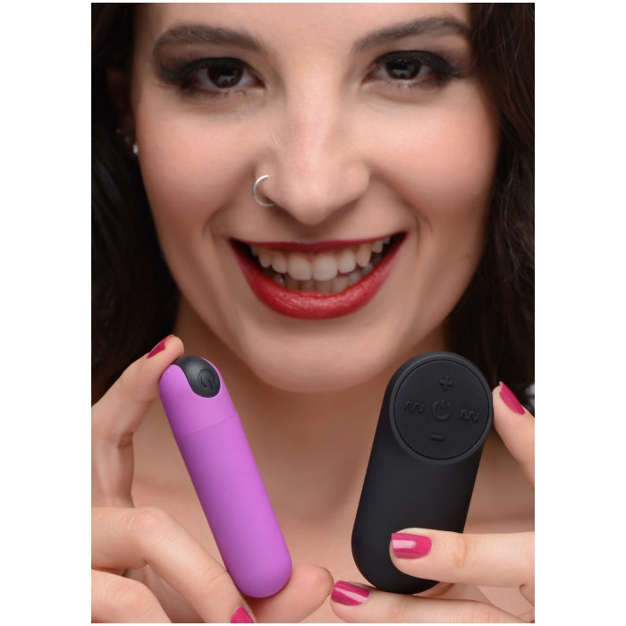 VIBRATING BULLET W/REMOTE CONTROL - PURPLE