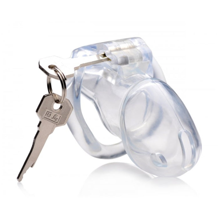MS CLEAR CAPTOR CHASTITY CAGE WITH KEYS - MEDIUM