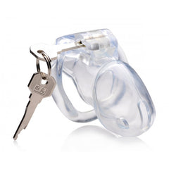MS CLEAR CAPTOR CHASTITY CAGE WITH KEYS - MEDIUM