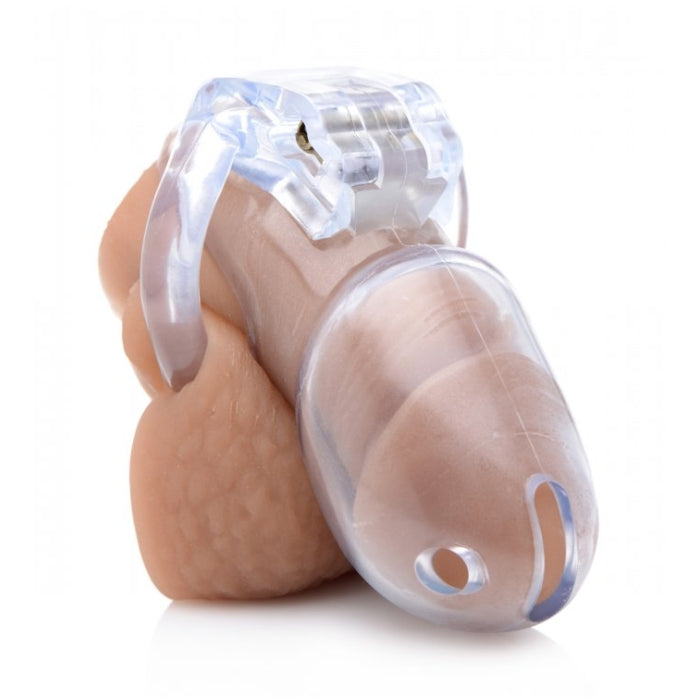 MS CLEAR CAPTOR CHASTITY CAGE WITH KEYS - MEDIUM