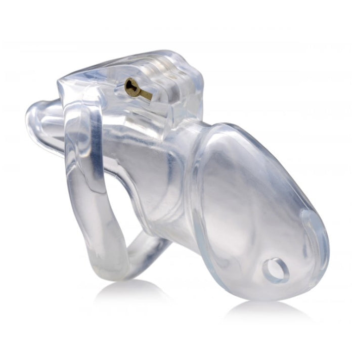 MS CLEAR CAPTOR CHASTITY CAGE WITH KEYS - MEDIUM