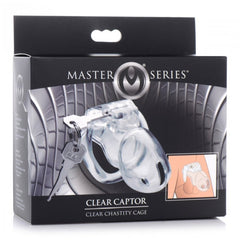 MS CLEAR CAPTOR CHASTITY CAGE WITH KEYS - MEDIUM