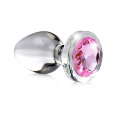 BS PINK GEM GLASS ANAL PLUG - SMALL